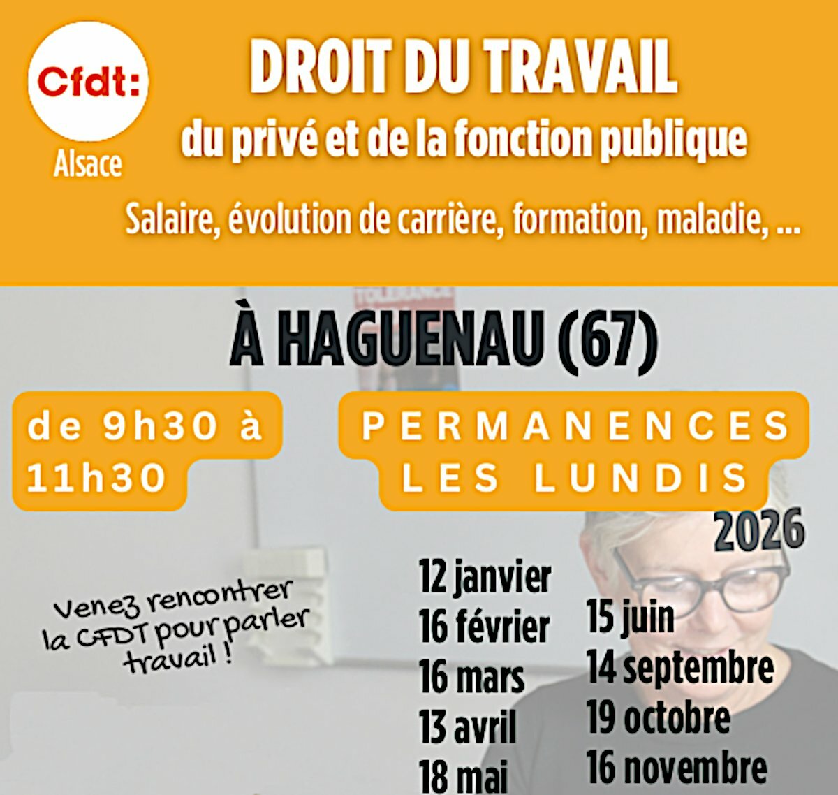 Permanences CFDT à Haguenau : un accompagnement gratuit pour vos questions professionnelles